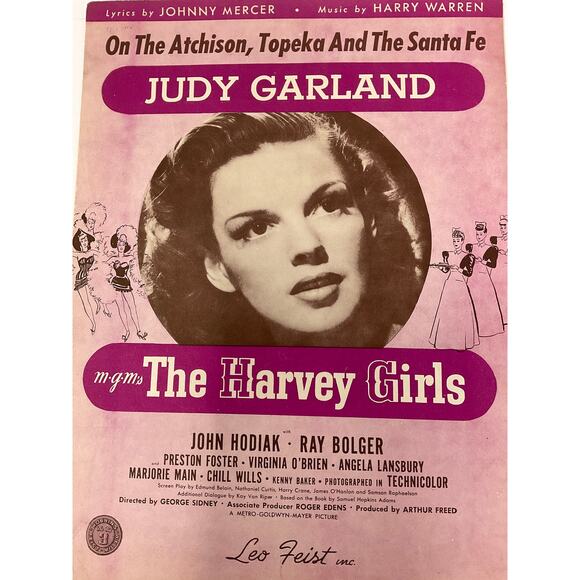 On The Atchison Topeka and The Santa Fe Sheet Music Judy Garland Harvey Girls - Picture 2 of 5